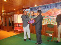 Phfs Being Feliciated By The Club Rtn. Naresh